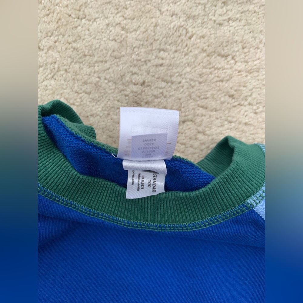 Hanna Andersson Size 140, 10, French Terry Blue Colorblock Sweatshirt - Picture 5 of 7
